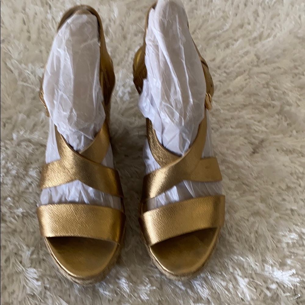 Michael Kors Gold Leather Espandrilles